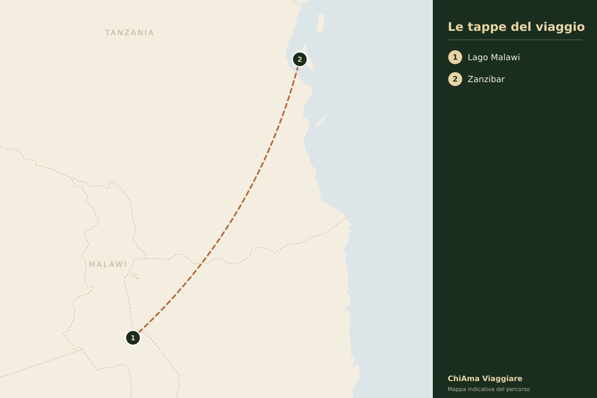 Mappa dell'itinerario Dalle Cascate Vittoria ai gorilla in campeggio