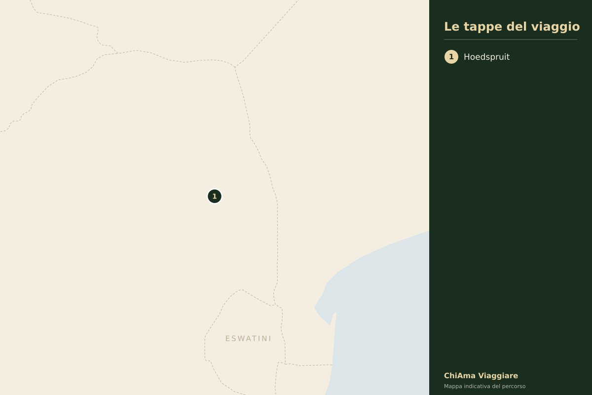 Mappa dell'itinerario Kruger in quattro giorni privato